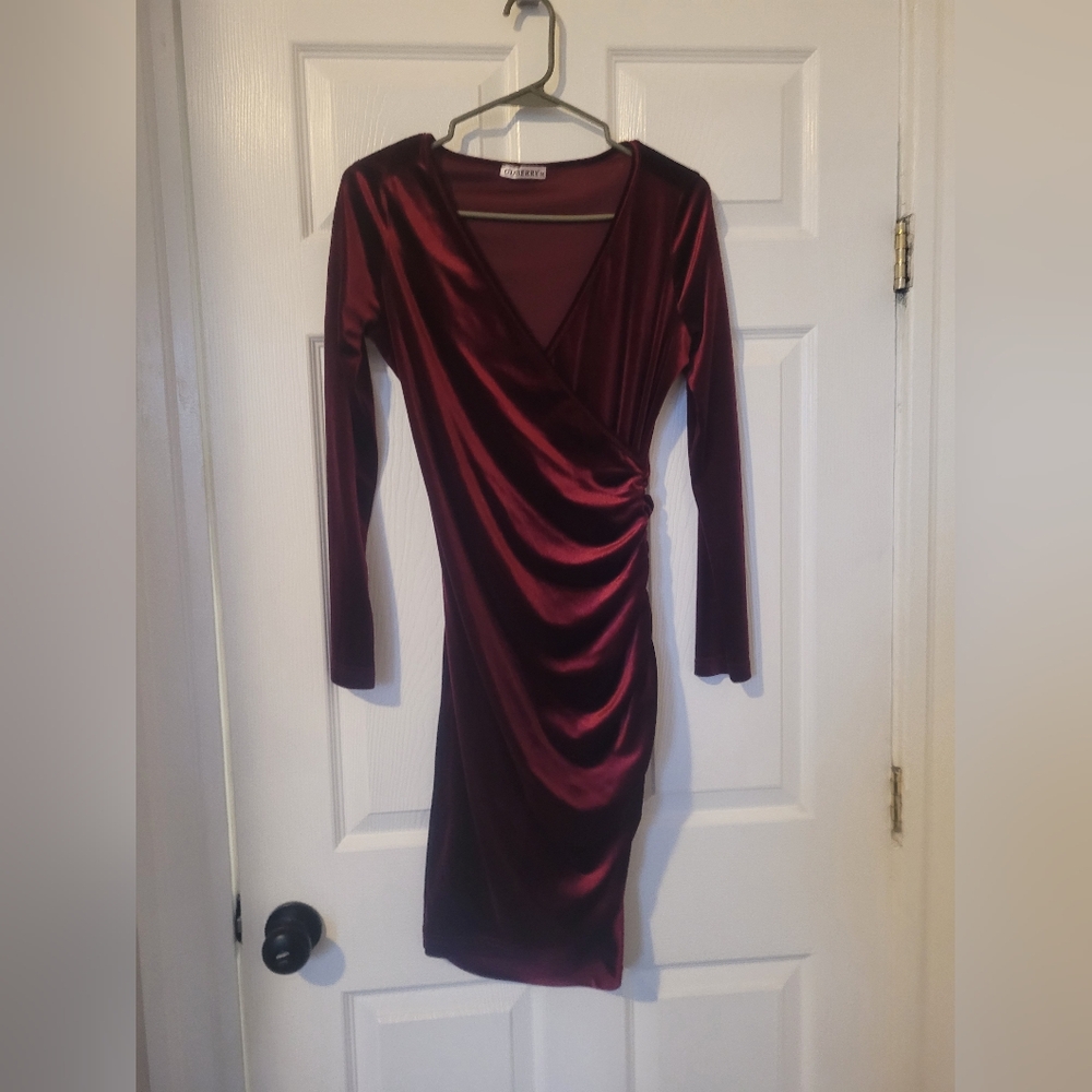 Velvety Velour Tulip Hem Dress